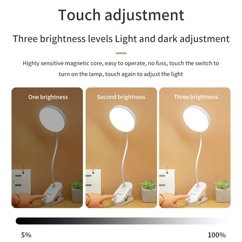 Clip Desk Lamp Study With Student Dormitory Home Eye Protection Lamp Desk LED Rechargeable Bedroom Bedside Lamp